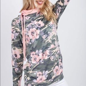 Floral Camo Print Hoodie